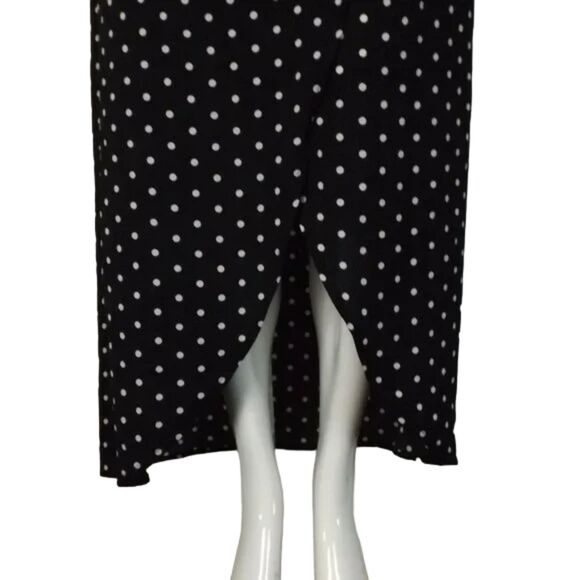 SUPERFOXX Dress, S, True Wrap, Sash belt, Black/White polka dots, Cap Sleeves - Picture 6 of 10